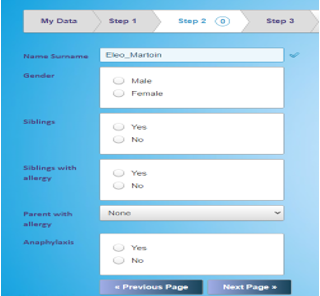 Interface for entering data about a new patient