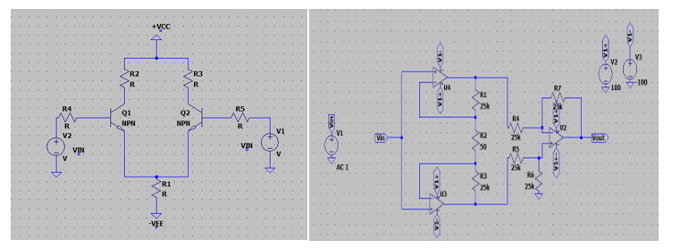 (a) Differential Amplifier schematic (b) Instrumentation Op-Amp schematic Trans-conductance Operational Amplifiers